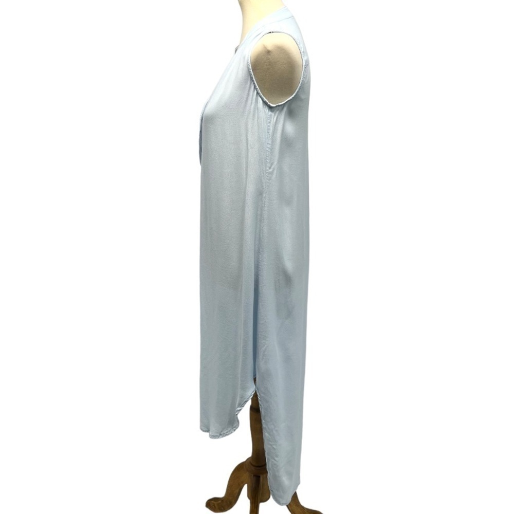 CAbi Light Blue High Low Sleeveless Shift Shirt Dress Womens Size Small - Picture 5 of 9